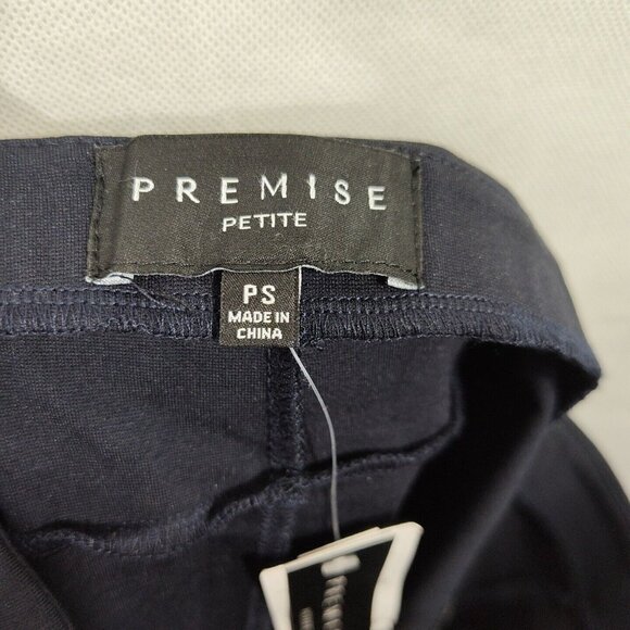 Premise Navy Blue Pencil Straight Skirt Women Petite Size PS Back Slit NEW - Picture 6 of 10